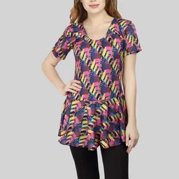 ROVARS Women Black & Pink Printed Pant Suit-picture-28