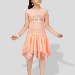 BAESD Girls Self Design Gathered Detailed Drop Waist Midi Dress-picture-10