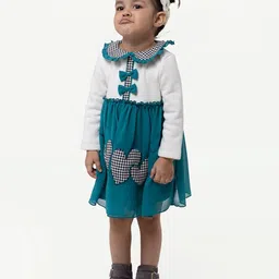 One Friday Peter Pan Collar Cotton Fit and Flare Dress-30