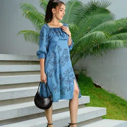 AND Teal Floral Dress-image-91