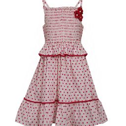 A Little Fable Girls White Smocked Peplum Dress-image-40