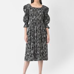 Crimsoune Club Floral Printed Fit & Flare Midi Dress-picture-32