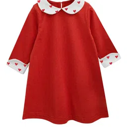 A T U N Red Peter Pan Collar A-Line Dress-image-94