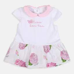 Chicco Infants Floral Printed Peter Pan Collar Pure Cotton A-Line Dress-9