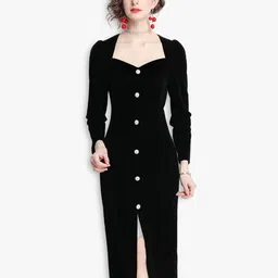 JC Collection Black Sweater Sheath Dress-image-20
