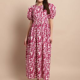 Secret Wish Floral Printed Pure Cotton Maternity Maxi Nightdress-image-83