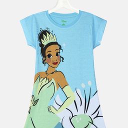 YK Disney Girls Blue & Green Disney Princess T-shirt Dress-picture-8