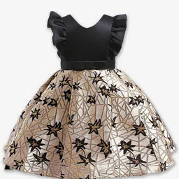 Hopscotch Girls V-Neck Self Design Gown Dress-picture-42