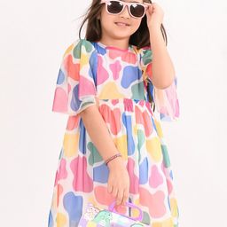 BONKIDS Abstract Printed A-Line Dress-picture-5