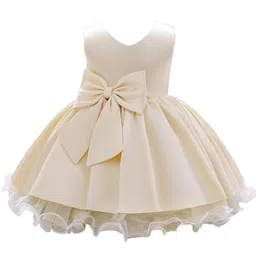 StyleCast Girls Champagne V-Neck Bow Fit & Flare Mini Dress-image-58