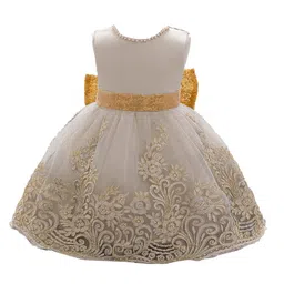 StyleCast Girls Champagne Ethnic Motifs Embroidered Fit & Flare Balloon Dress-picture-26