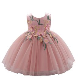 StyleCast Girls Pink Floral Self Design Gathered Applique Balloon Dress-picture-26