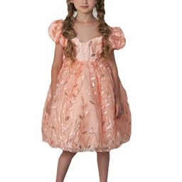 StyleCast Pink & shadow gray Floral Puff Sleeve Balloon Dress-image-71