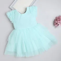 The Magic Wand Girls Embellished Flutter Sleeves Ruffled Fit & Flare Party Dress-image-46