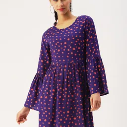 DressBerry Abstract Printed Fit & Flare Dress-image-30