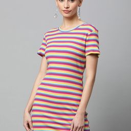 Global Republic Striped T-shirt Dress-image-7