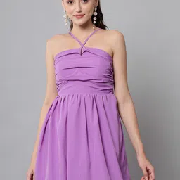 emeros Crepe Stylized Neck Dress-image-31