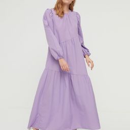 Trendyol Round Neck Puff Sleeves Tiered Maxi Dress-picture-23