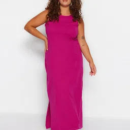 Trendyol Plus Size Sleeveless Cotton Maxi Dress-image-88