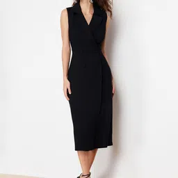 Trendyol Cuban Collar Midi Sheath Dress-image-25
