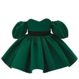 StyleCast Green Infant Girls Off-Shoulder Puff Sleeve Balloon Mini Dress-picture-39