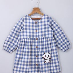Beebay Girls Blue & White Checked Dress-picture-13