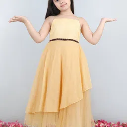 Toy Balloon kids Girls Self Design Shoulder Straps Fit and Flare Maxi Dress-image-97