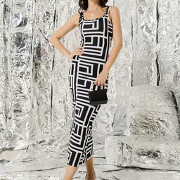 TANDUL Printed Square Neck Sleeveless Bodycon Midi Dress-image-85