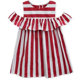 A.T.U.N. Red & White Striped A-Line Dress-picture-25