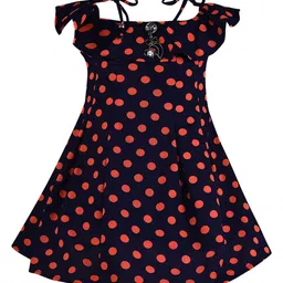 Wish Karo Girls Peach-Coloured & Black A-Line Dress-image-62