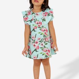 KidsDew Kids Floral Printed Ruffled Pure Cotton A-Line Dress-image-47