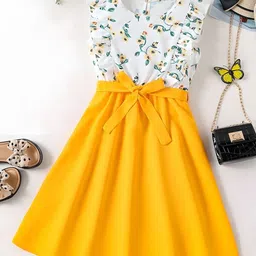 BAESD Girls Floral Printed Cotton Ruffled Fit & Flare Dress With Belt-picture-35