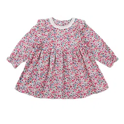 StyleCast Girls Red Cotton Floral Print Ruffled A Line Dress-image-24