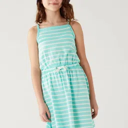 Marks & Spencer Girls Striped Fit and Flare Dress-11