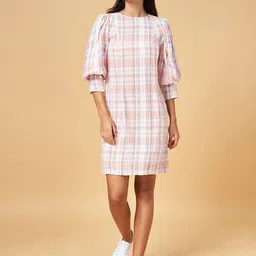 Honey by Pantaloons Checked Cotton Sheath Dress-picture-37