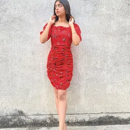 STREET 9 Women Red Printed Sheath Dress-image-26