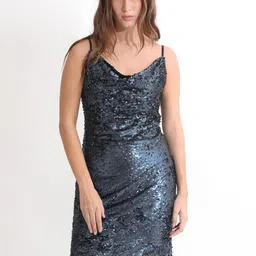 RAREISM Embellished Shoulder Straps Sequined Sheath Dress-picture-18