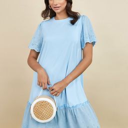 Styli Blue A-Line Dress-image-13