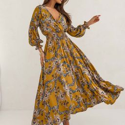 StyleCast Women Floral Print Flared Sleeve Maxi Dress-image-65