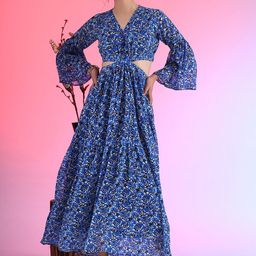 SHEETAL Associates Floral Printed Flared Sleeve Maxi Dress-image-54
