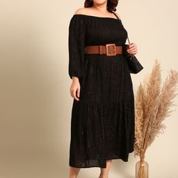 The Pink Moon Plus Size Off-Shoulder Puff Sleeve Maxi Dress-image-16