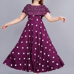 Mintmarie Polka Dot Print Cape Sleeve Maxi Dress-image-68