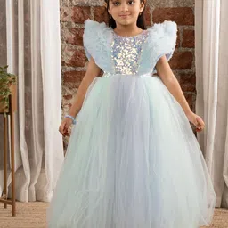 Ministitch Girls Embellished Ruffled Net Maxi Dress-image-62