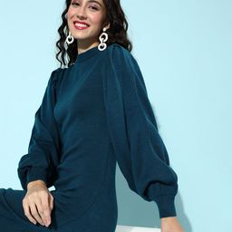 Roadster Women Tranquil Teal Sleek Jumper Dress-picture-58
