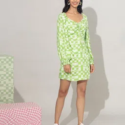 20Dresses Green Geometric Printed Sheath Dress-39
