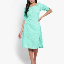 Indietoga Puff Sleeve Floral Dress-image-39