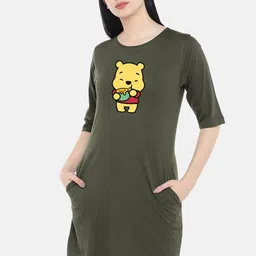STATUS MANTRA Graphic Printed Pure Cotton T-Shirt Dress-image-88