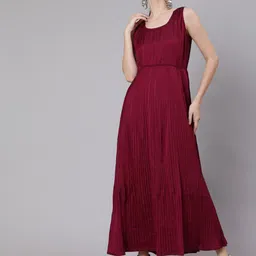 AKS Couture Accordion Pleated Sleeveless Maxi Dress-image-91