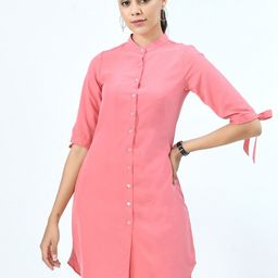 V&M Mandarin Collar Shirt Dress-image-40