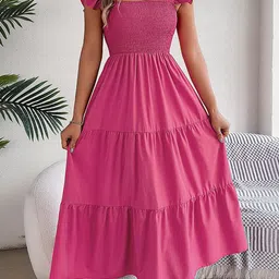StyleCast x Revolte Smocked Tiered Fit and Flare Maxi Dress-picture-18